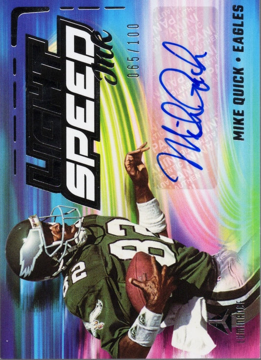 2025 Panini Luminance Mike Quick #LSIMQU Light Speed Ink Auto /100 Philadelphia Eagles Football Card