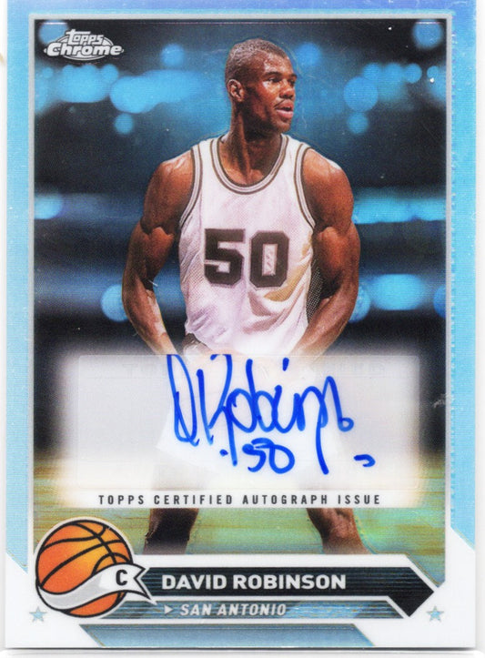 2024 Topps Chrome David Robinson #CGDR Refractor Auto San Antonio Spurs Basketball Card