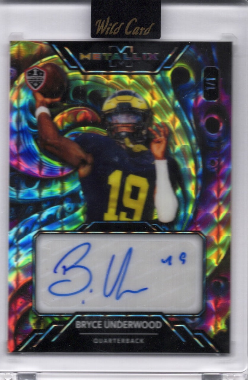 2025 Wild Card Metallix Bryce Underwood #WMFABU Rainbow Autofractal Auto 1/1 Michigan Wolverines Rookie RC Football Card