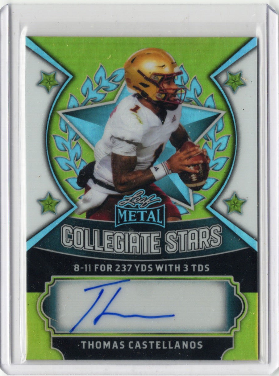 2025 Leaf Metal Thomas Castellanos #CSTC1 Collegiate Stars Auto /16 Florida State Seminoles Rookie RC Football Card
