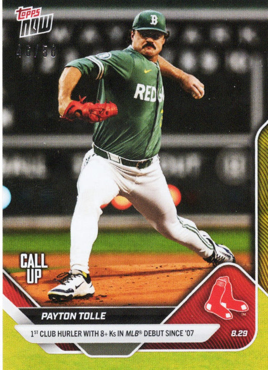 2025 Topps Now Payton Tolle #626 Gold Foil /50 Boston Red Sox Rookie RC Baseball Card