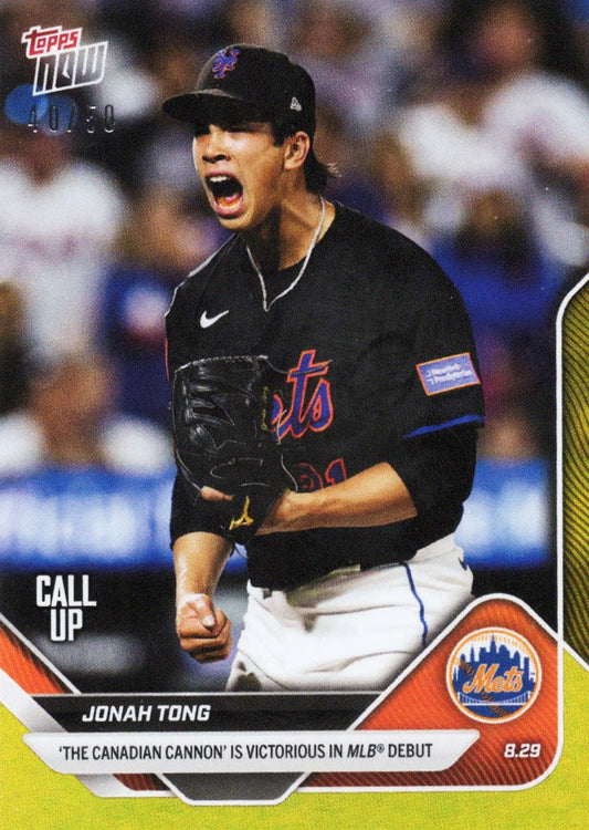 2025 Topps Now Jonah Tong #628 Gold Foil /50 New York Mets Rookie RC Baseball Card