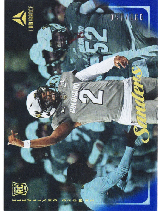 2025 Panini Luminance Shedeur Sanders #176 Blue /150 Rookie RC Football Card