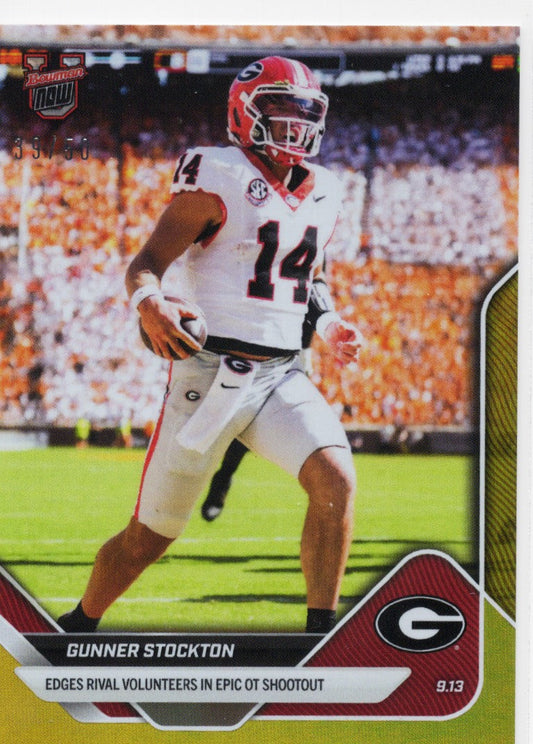 2025 Topps Bowman U Now Gunner Stockton #12 Gold Foil /50 Georgia Bulldogs Rookie RC Football Card