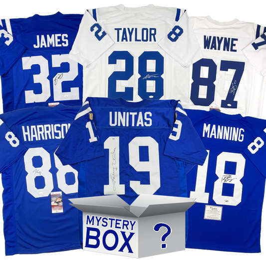 Autographed/Signed Indianapolis Football Jersey Mystery Box with PSA JSA or Beckett COA