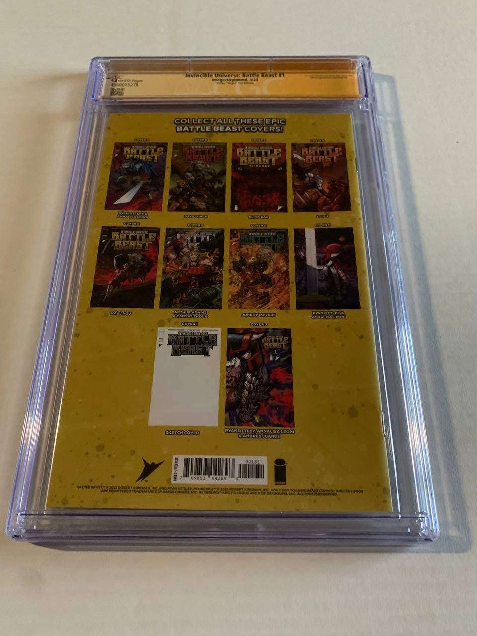 Invincible Universe Battle Beast #1 H 1:1000 Ryan Ottley Robert Kirkman Signed Cgc 9.8 (05/14/2025) Image
