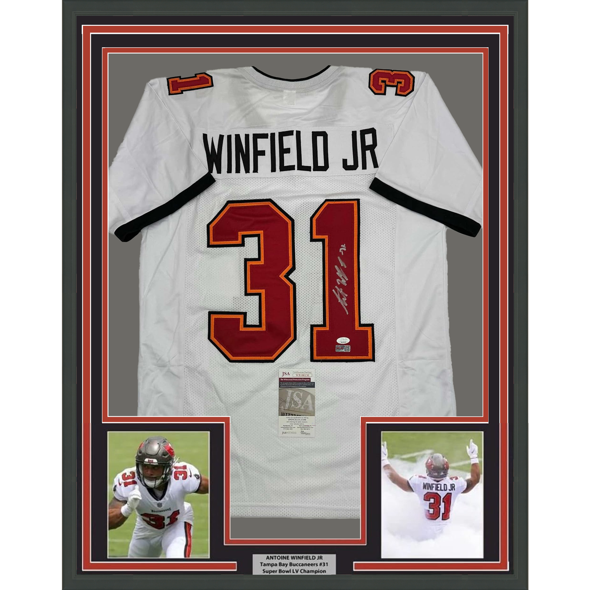 Winfield Jr Nfl Shop Tampa Framed Autographed/Signed Antoine