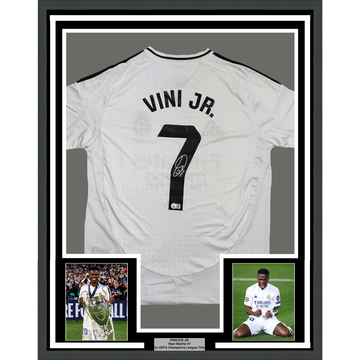 Framed Autographed/Signed Vini Vinicius Jr. #7 35x39 Real Madrid