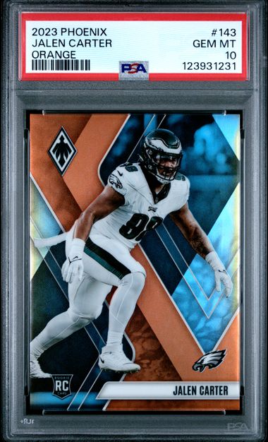 Graded 2023 Panini Phoenix Jalen Carter #143 /99 Orange Rookie RC Football Card PSA 10 Gem Mint