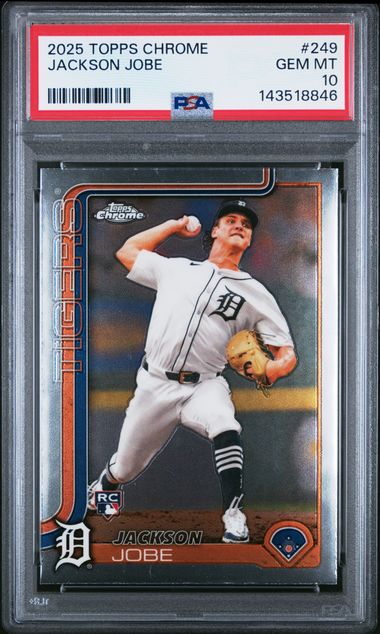 Graded 2025 Topps Chrome Jackson Jobe #249 Rookie RC Baseball Card PSA 10 Gem Mint