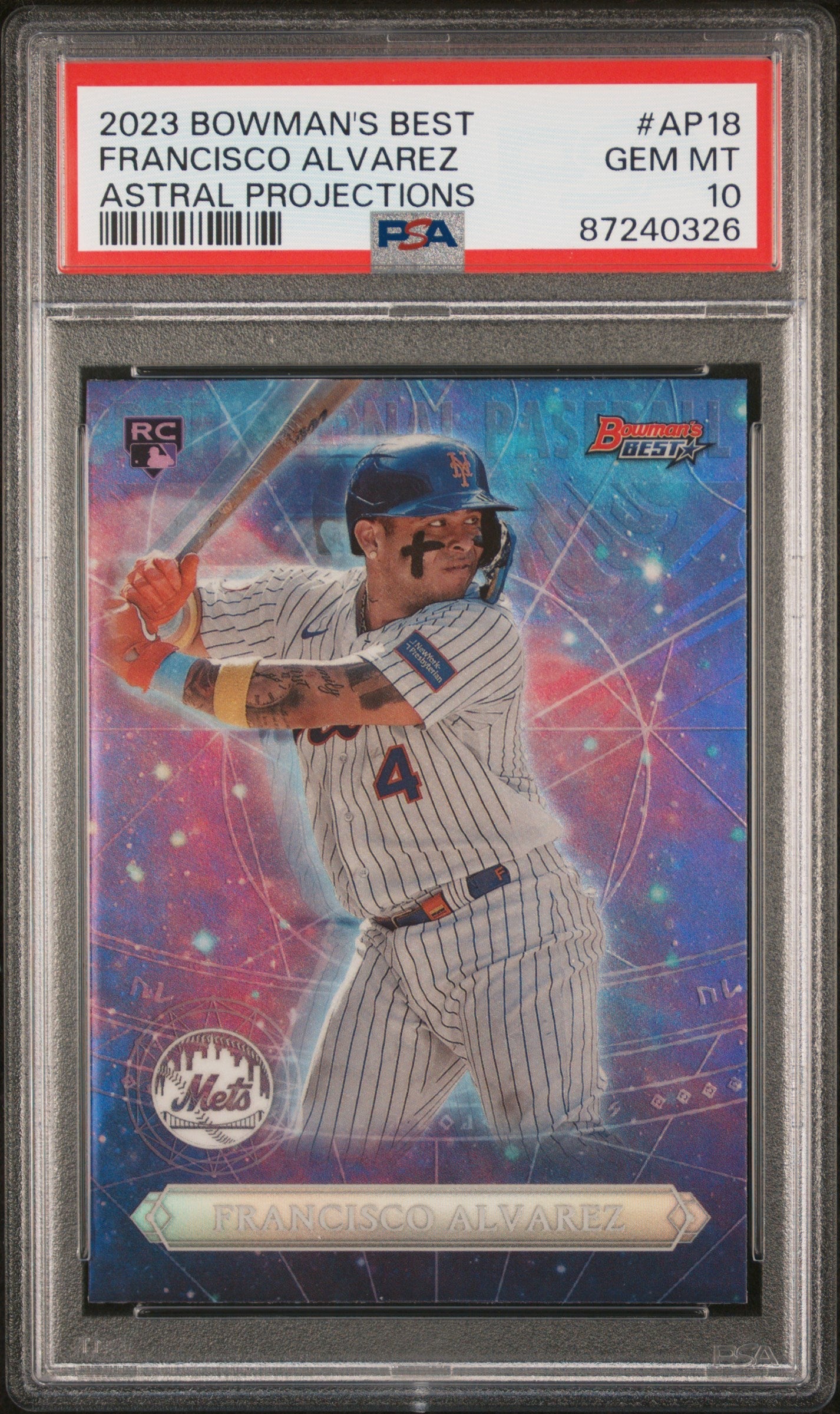 Graded 2023 Topps Bowmans Best Francisco Alvarez #AP18 Astral Projections Rookie RC Baseball Card PSA 10 Gem Mint - Golden Apple Comics