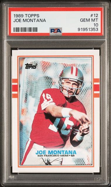 Graded 1989 Topps Joe Montana #12 Football Card PSA 10 Gem Mint