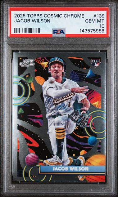 Graded 2025 Topps Cosmic Chrome Jacob Wilson #139 Rookie RC Baseball Card PSA 10 Gem Mint