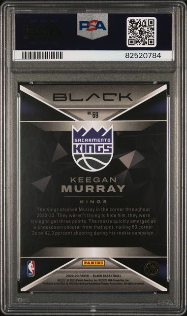 2022 Panini Black Keegan Murray #69 /35 Copper Rookie RC Basketball Card PSA 10 Gem Mint