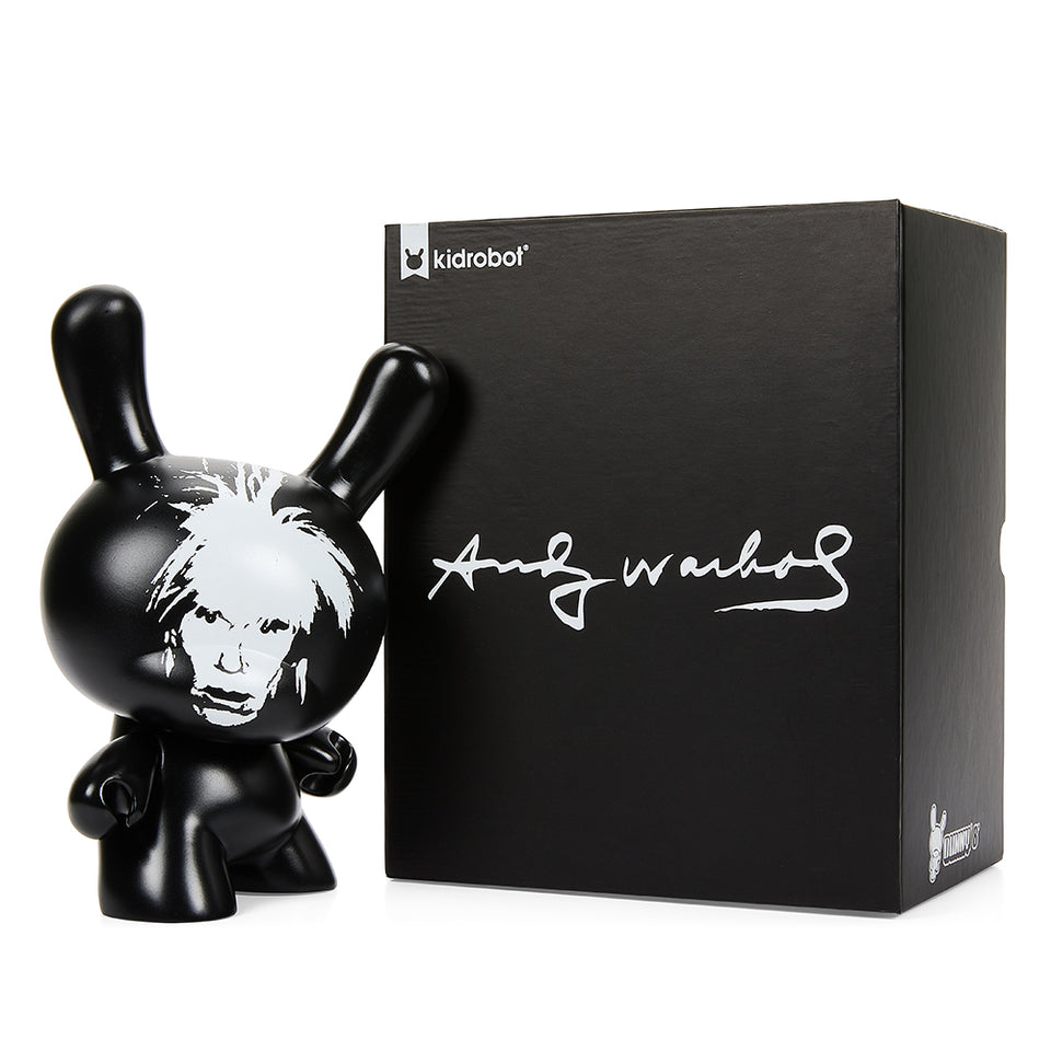 KIDROBOT x ANDY WARHOL FRIGHT WIG SELF-PORTRAIT 8" MASTERPIECE DUNNY - MONOCHROME EDITION