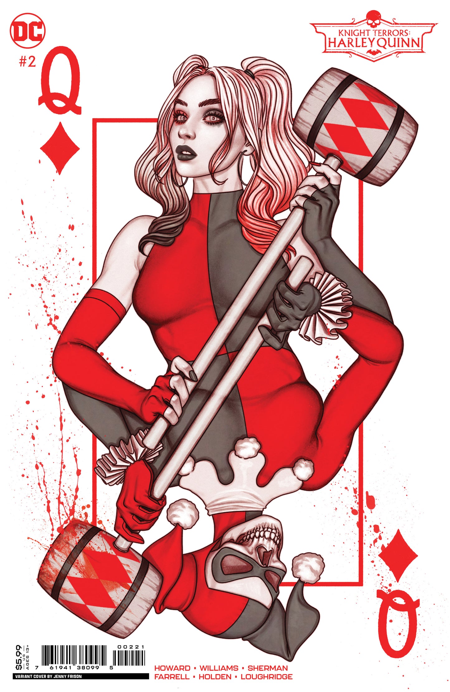 Knight Terrors Harley Quinn #2 (Of 2) B Jenny Frison Playin Card GGA Queen Of Hearts Variant (08/22/2023) Dc