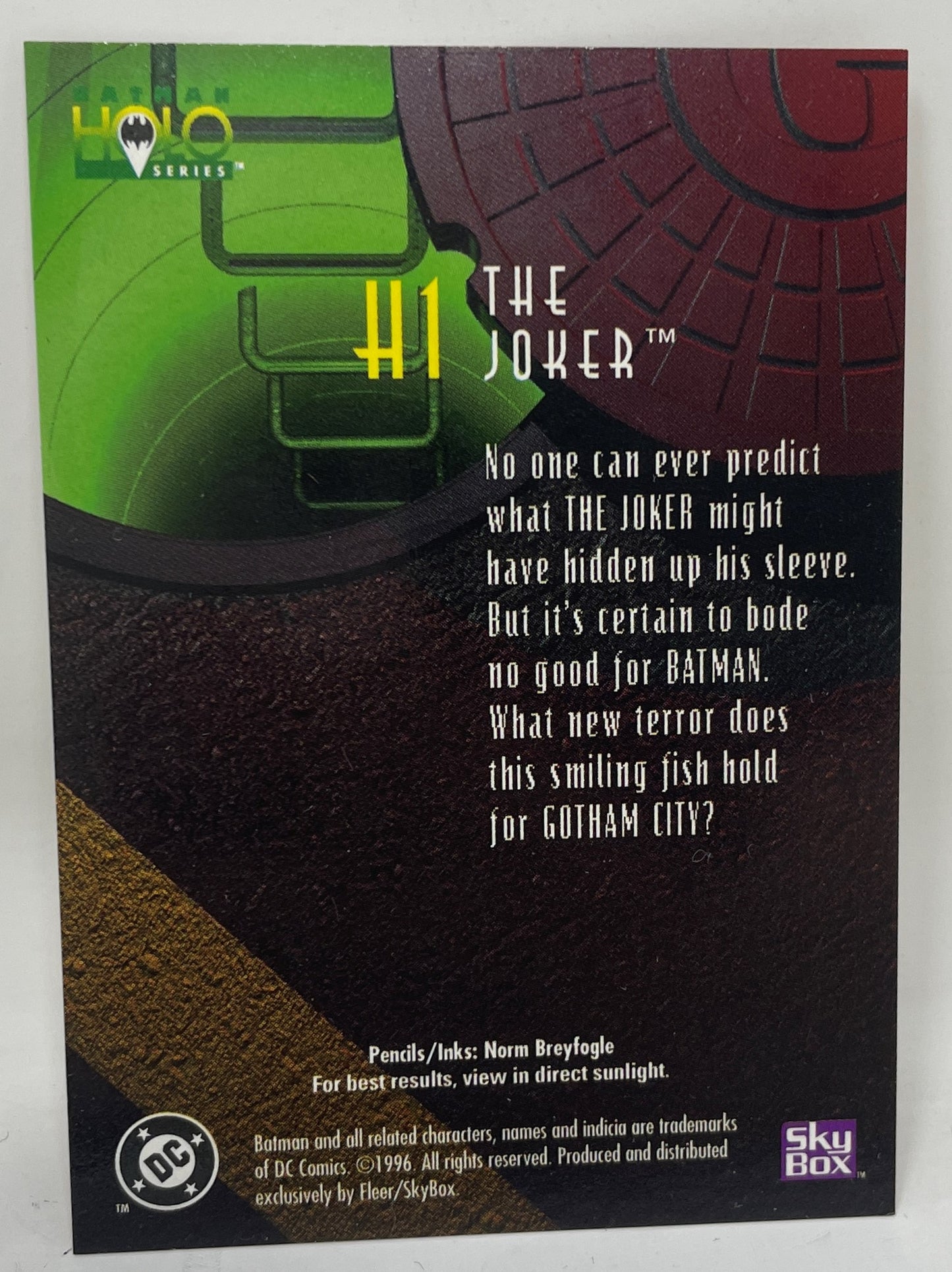 Batman Holo Series Joker H1 Gold Hologram DC Skybox 1996