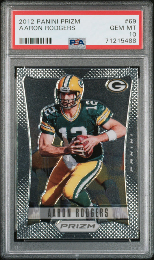 Graded 2012 Panini Prizm Aaron Rodgers #69 Football Card PSA 10 Gem Mint