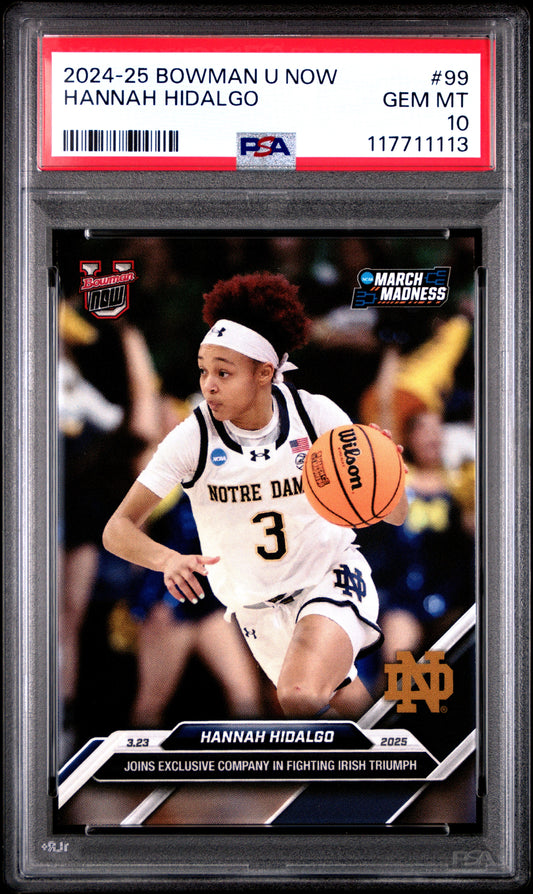 Graded 2024 Topps Bowman U Now Hannah Hidalgo #99 Rookie RC Basketball Card PSA 10 Gem Mint