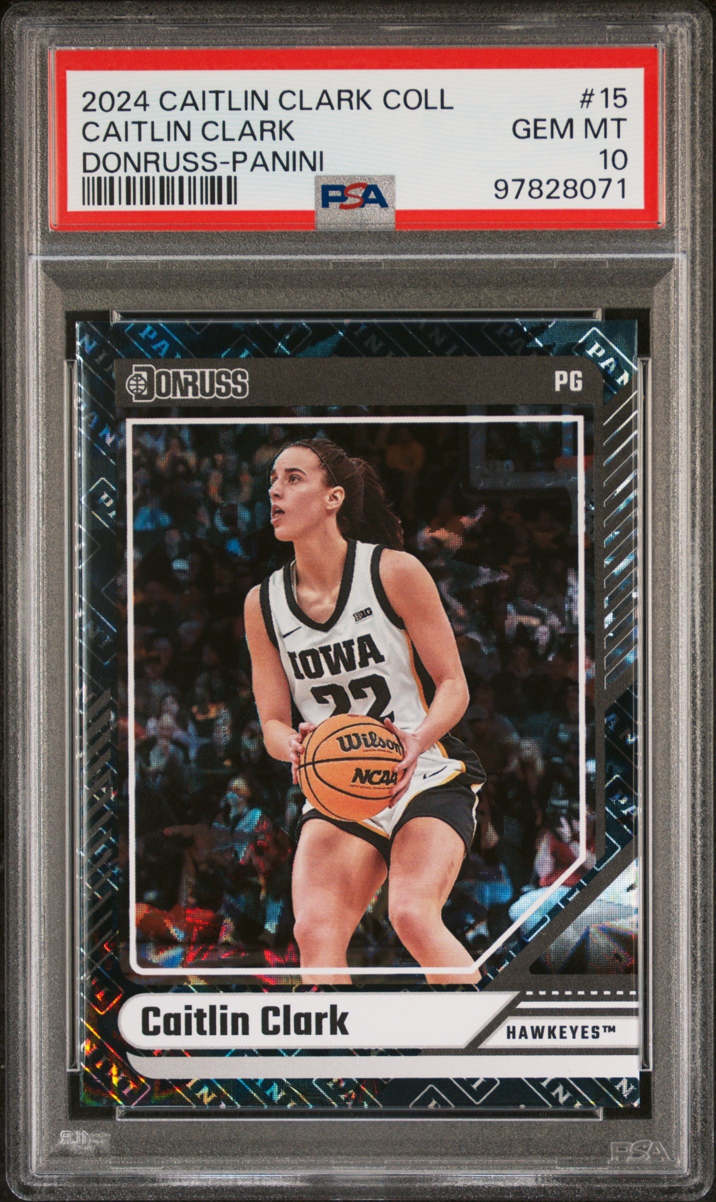 Graded 2024 Panini Caitlin Clark Collection Caitlin Clark #15 Donruss Panini Rookie RC Basketball Card PSA 10 Gem Mint