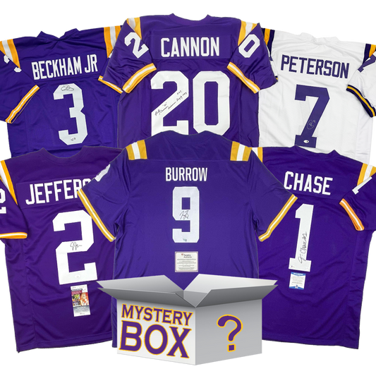 Autographed/Signed LSU Louisiana State University College Football Jersey Mystery Box with PSA JSA or Beckett COA