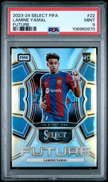 Graded 2023 Select FIFA Future Prizm Lamine Yamal #22 Rookie RC Soccer Card PSA 9 Mint - Golden Apple Comics