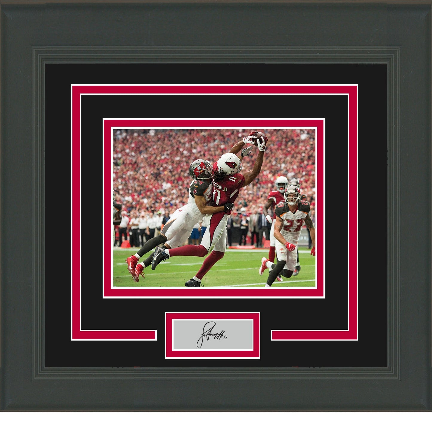 Framed Larry Fitzgerald Facsimile Laser Engraved Signature Auto Arizona Cardinals 11x14 Football Photo