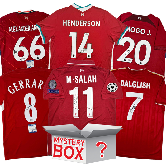 Liverpool F.C. Autographed/Signed Soccer Jersey Mystery Box with PSA JSA or Beckett COA