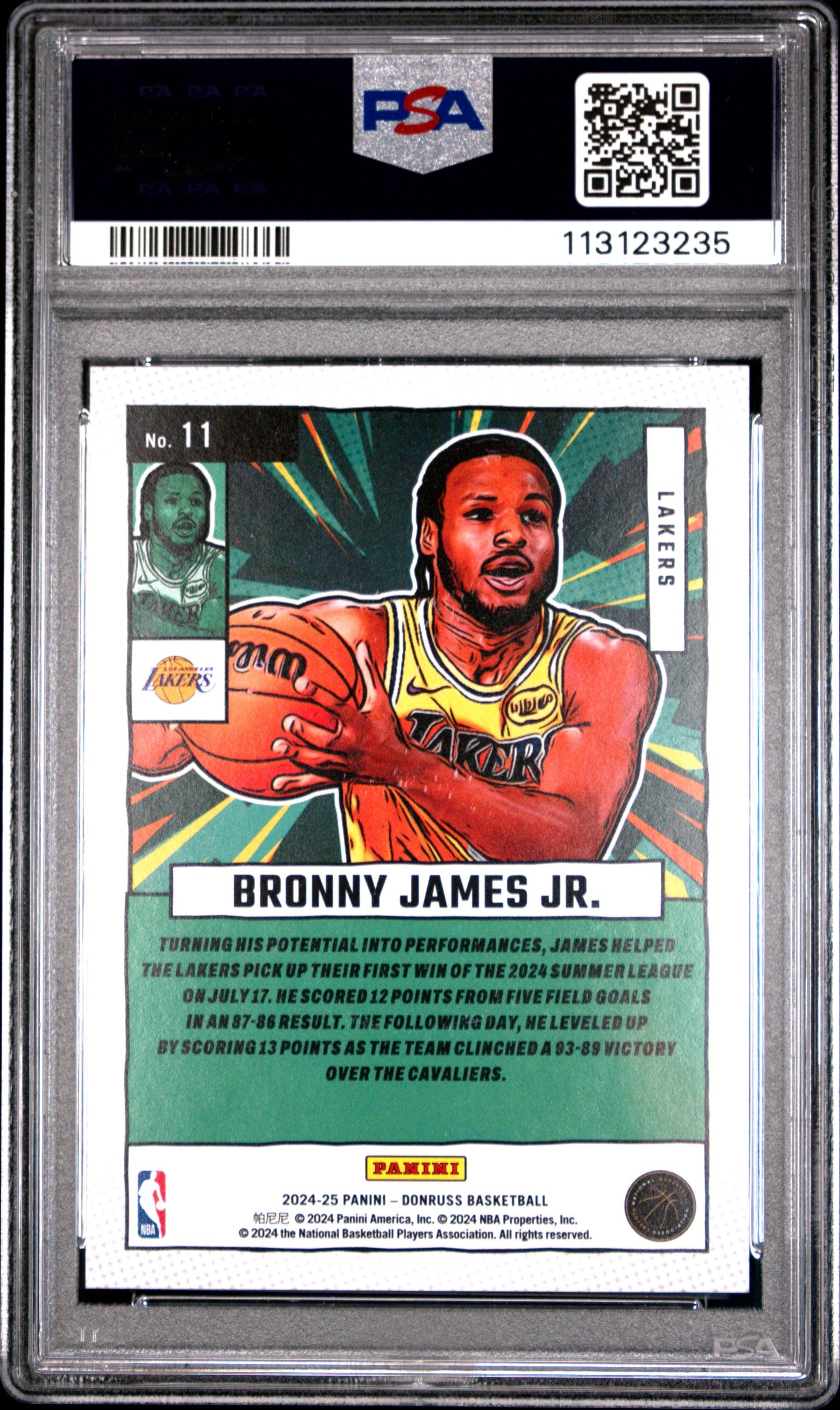 Graded 2024 Panini Donruss Bronny James #11 Net Marvels Rookie RC Basketball Card PSA 10 Gem Mint