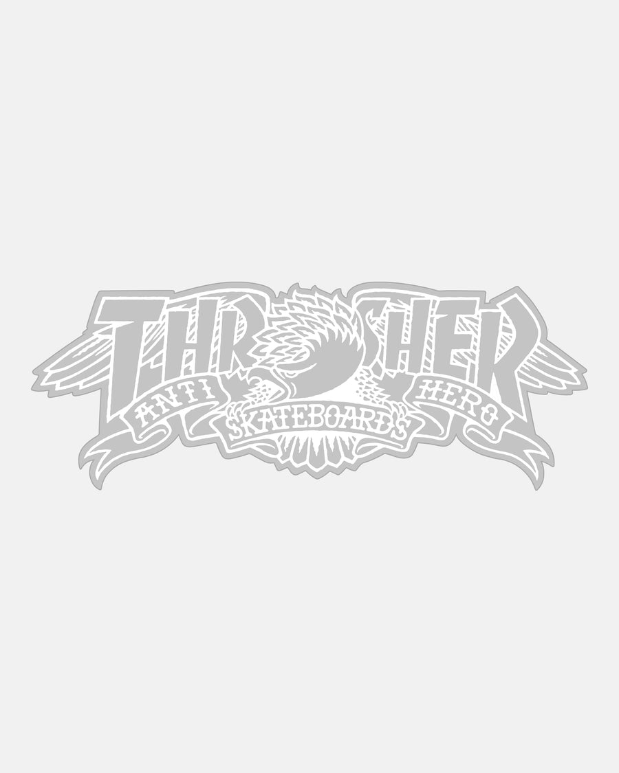 THRASHER X ANTI-HERO MAG BANNER 8" STICKER