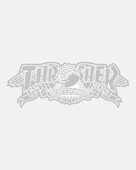 THRASHER X ANTI-HERO MAG BANNER 8" STICKER