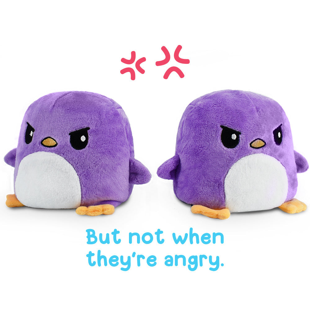 TeeTurtle Reversible Penguin: Blue/Purple Plushmate (Mini)