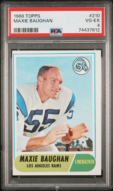Graded 1968 Topps Maxie Baughan #210 Football Card PSA 4 VG-EX