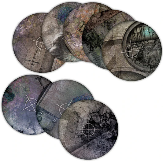 Terrain Crate: Objective Templates - 40mm + 6″ diameter - Grimdark - Golden Apple Comics