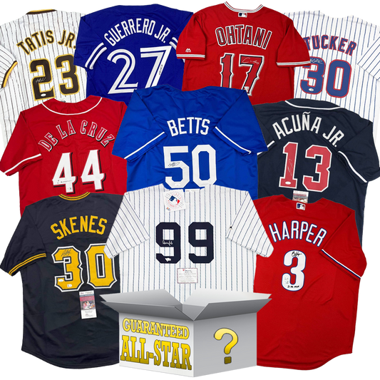 Current All-Stars Autographed/Signed Baseball Jersey Mystery Box with PSA JSA or Beckett COA
