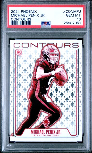 Graded 2024 Panini Phoenix Michael Penix Jr #CONMPJ Contours Rookie RC Football Card PSA 10 Gem Mint - Golden Apple Comics