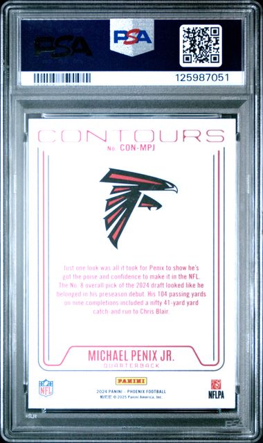 Graded 2024 Panini Phoenix Michael Penix Jr #CONMPJ Contours Rookie RC Football Card PSA 10 Gem Mint - Golden Apple Comics