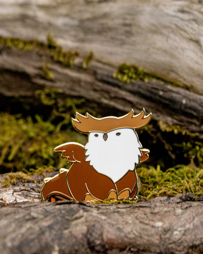 Baby Bestiary: OwlbearDragon Enamel Pin - Sitting - Golden Apple Comics