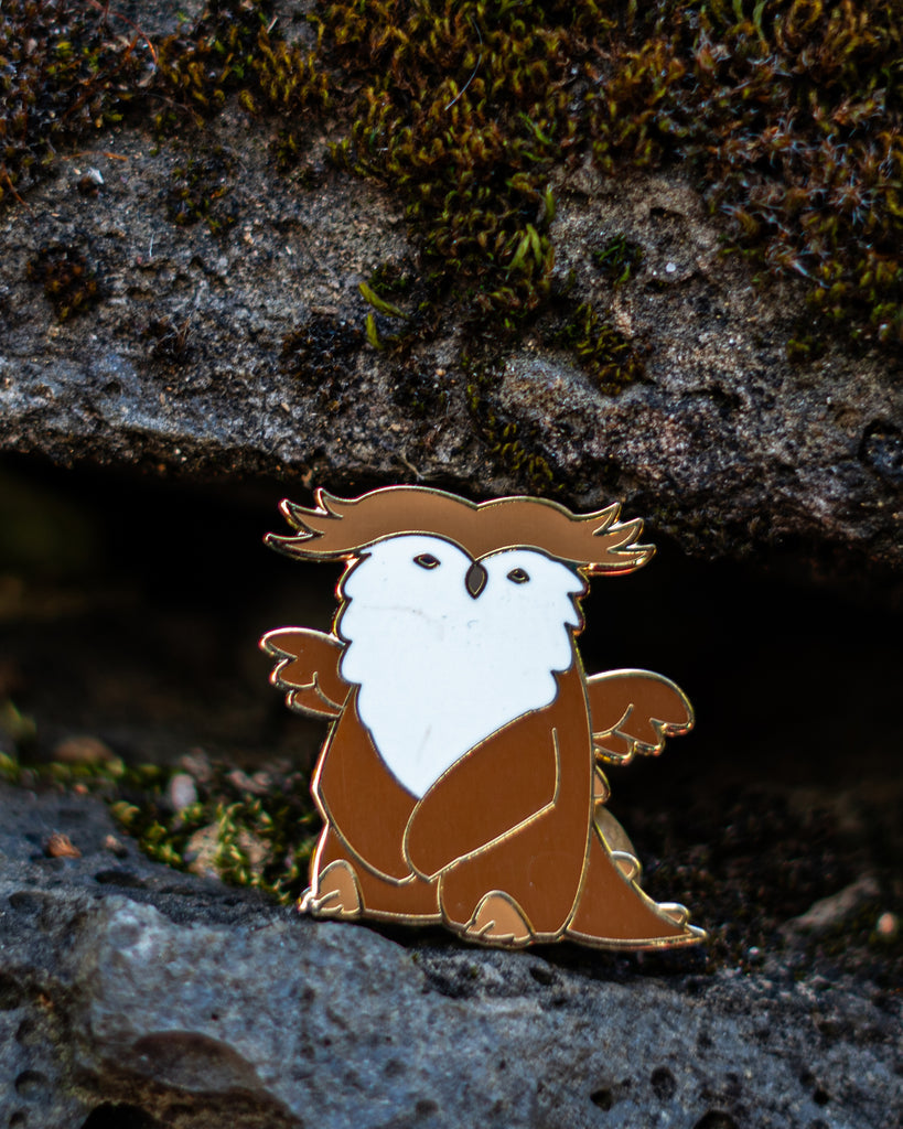 Baby Bestiary: OwlbearDragon Enamel Pin - Perched - Golden Apple Comics