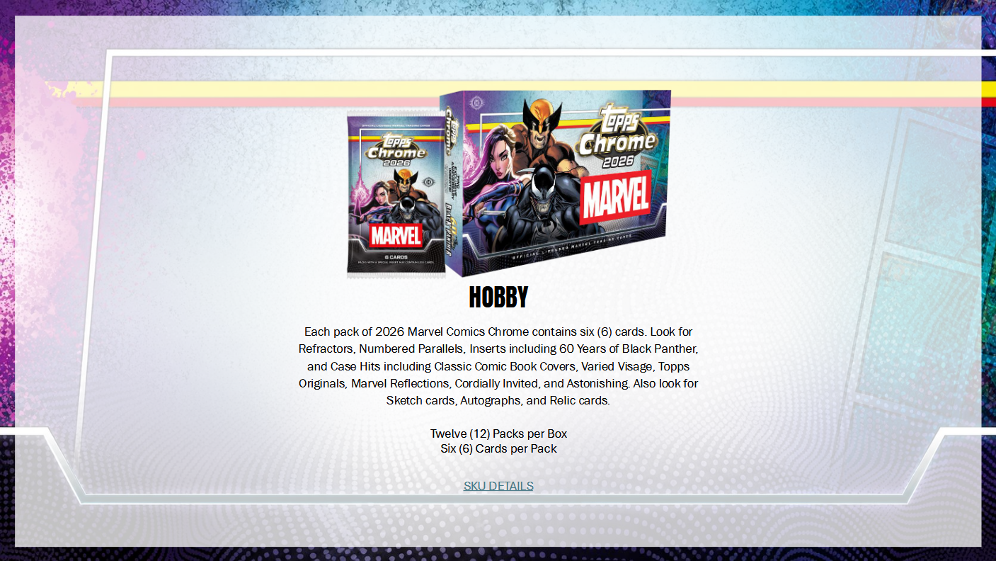 Marvel Comics 2026 Topps Chrome Hobby Box (07/01/2026)