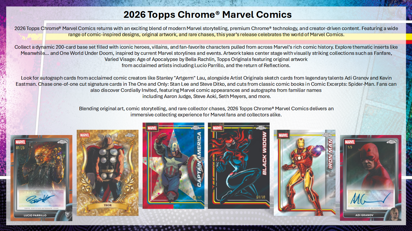 Marvel Comics 2026 Topps Chrome Hobby Box (07/01/2026)