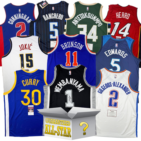 Current All-Star Autographed/Signed Basketball Jersey Mystery Box with PSA JSA or Beckett COA