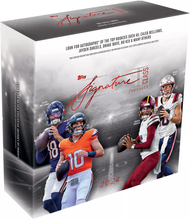 NFL Signature Class Football Mega Box Trading Cards Topps 2024 10 Packs (05/16/2025)
