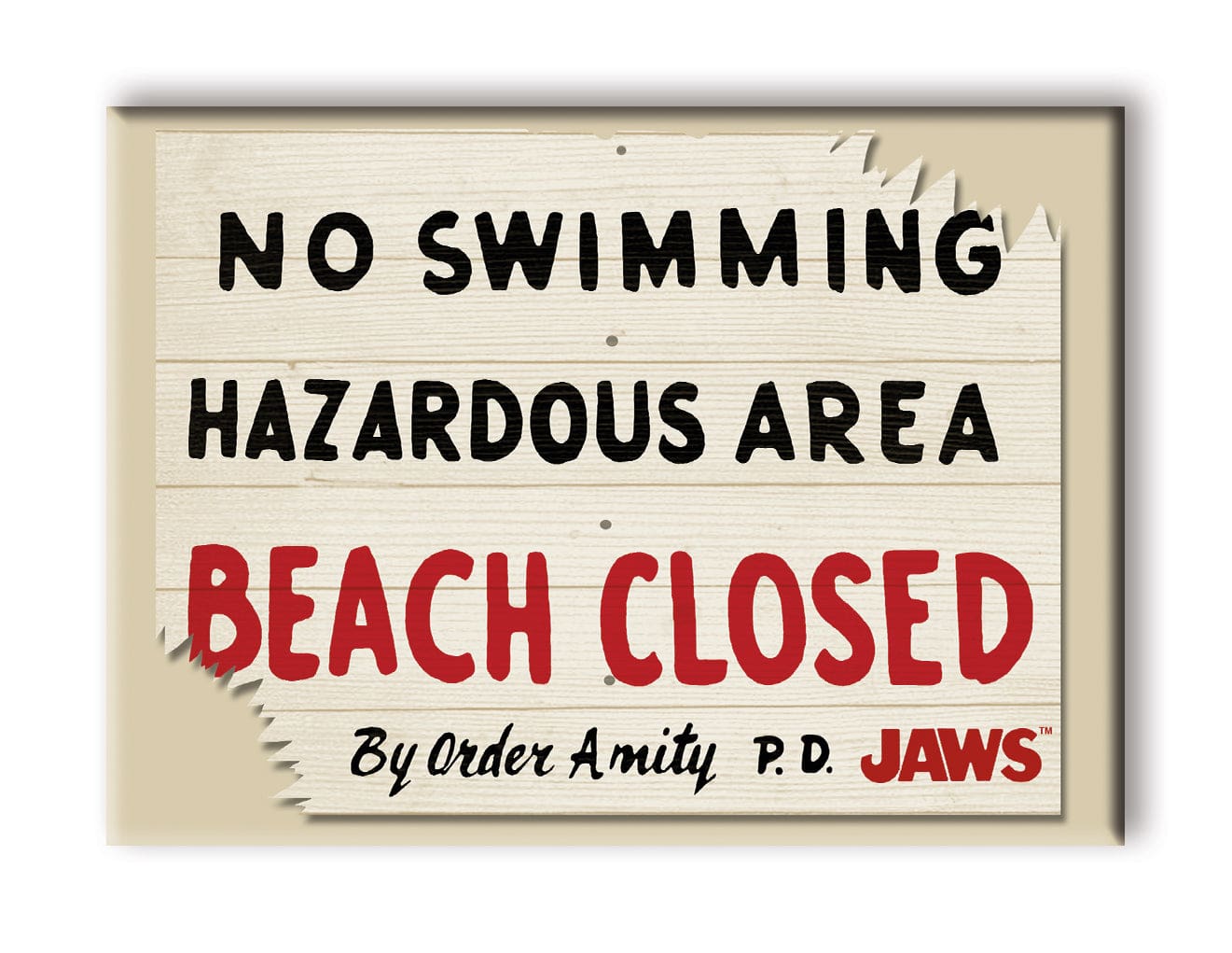 Aquarius Magnets: Flat Magnet - JAWS - Beach Closed - Golden Apple Comics