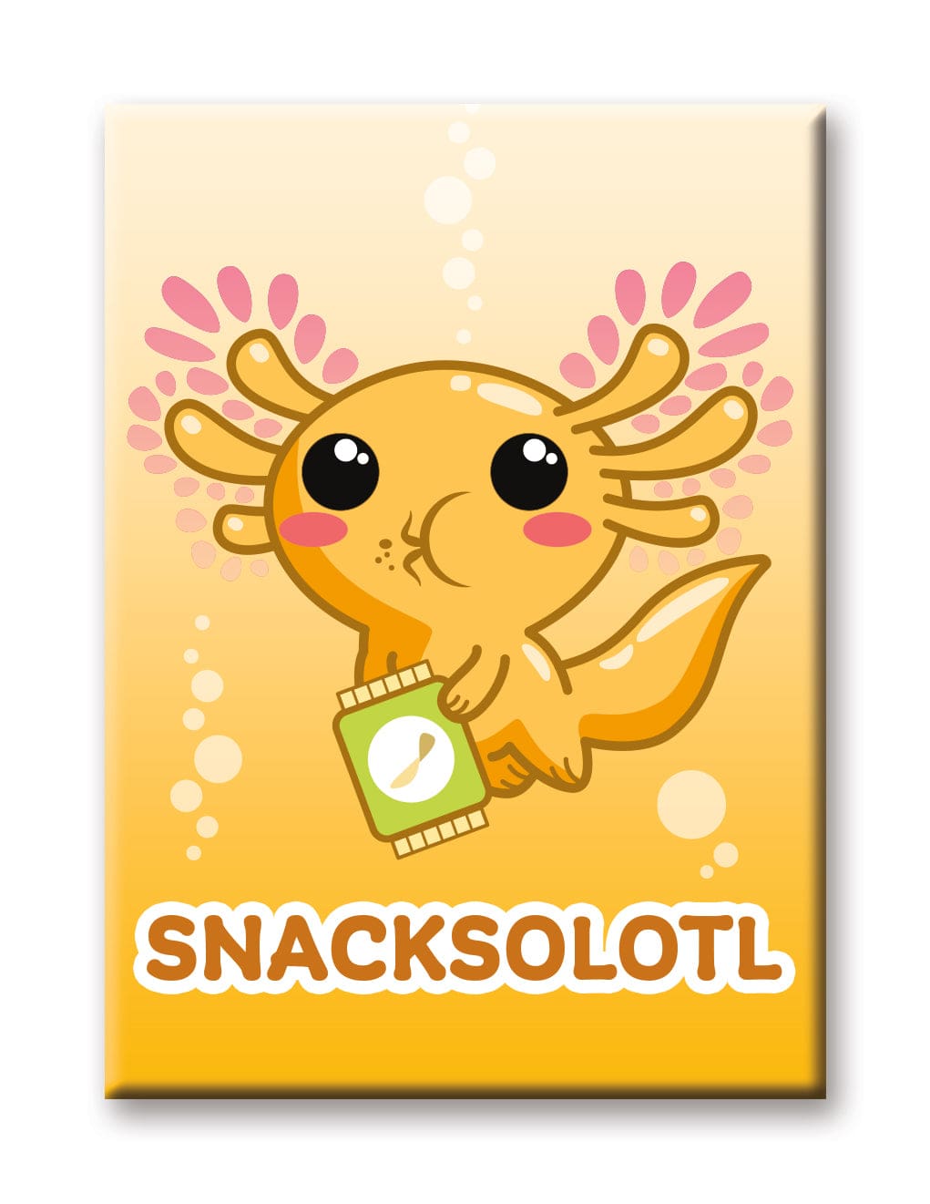 Aquarius Magnets: Flat Magnet - Axolotl - Snacksolotl - Golden Apple Comics