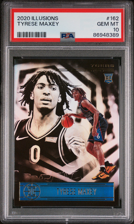 Graded 2020 Panini Illusions Tyrese Maxey #162 Rookie RC Basketball Card PSA 10 Gem Mint