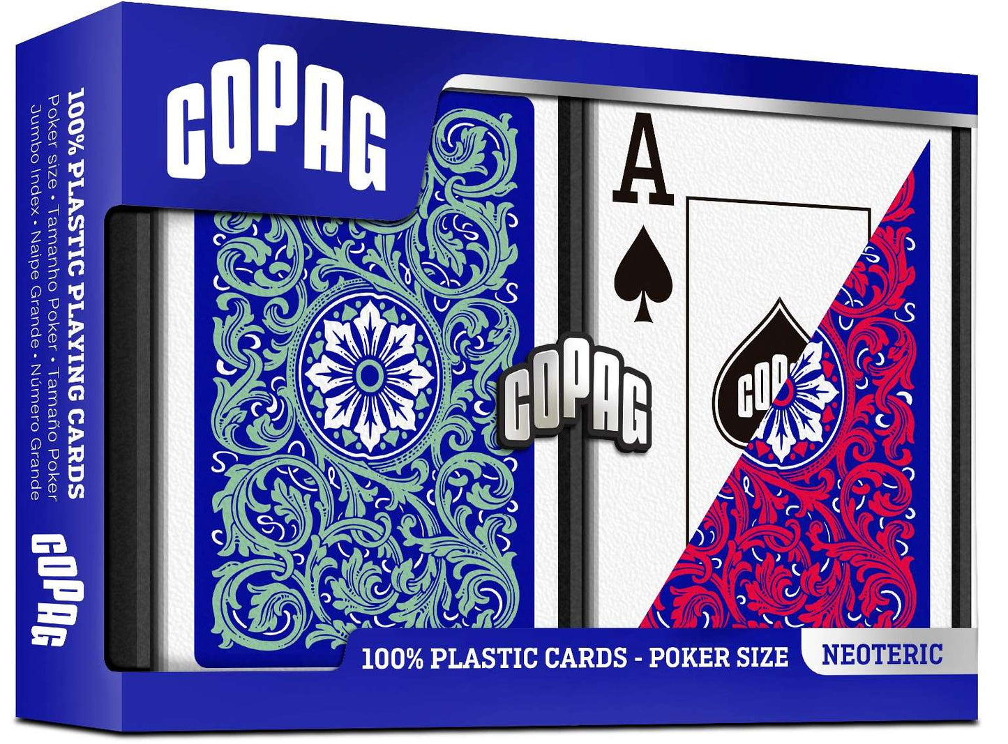 COPAG Playing Cards: Double Deck Set - Neoteric - Red/Green - Poker Size - Jumbo Index (2)