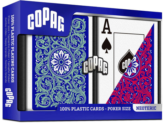 COPAG Playing Cards: Double Deck Set - Neoteric - Red/Green - Poker Size - Jumbo Index (2)