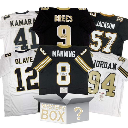 Autographed/Signed New Orleans Football Jersey Mystery Box with PSA JSA or Beckett COA