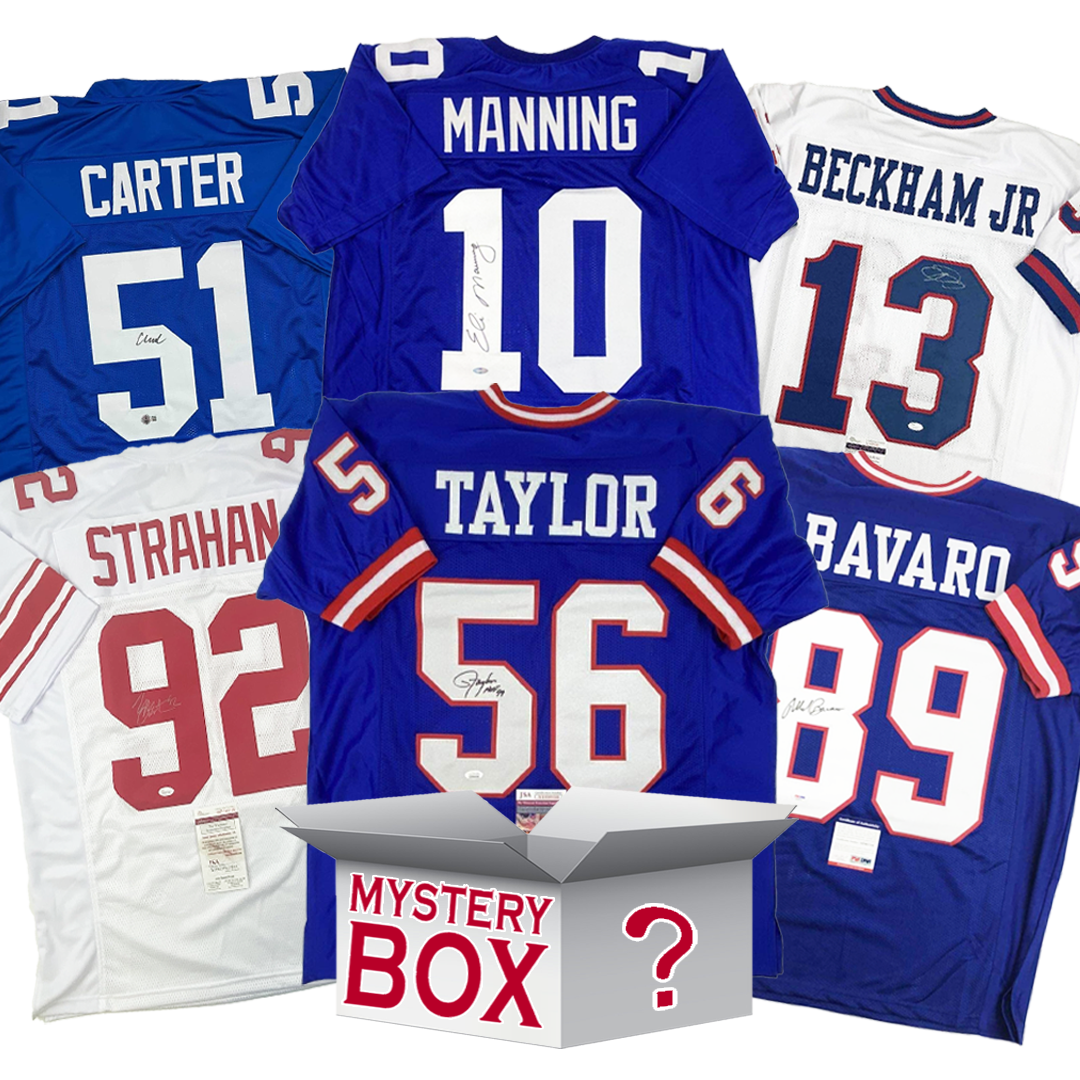 Autographed/Signed New York Football Jersey Mystery Box with PSA JSA or Beckett COA - Golden Apple Comics